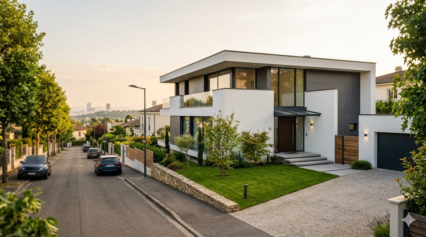 Maison contemporaine à toit plat